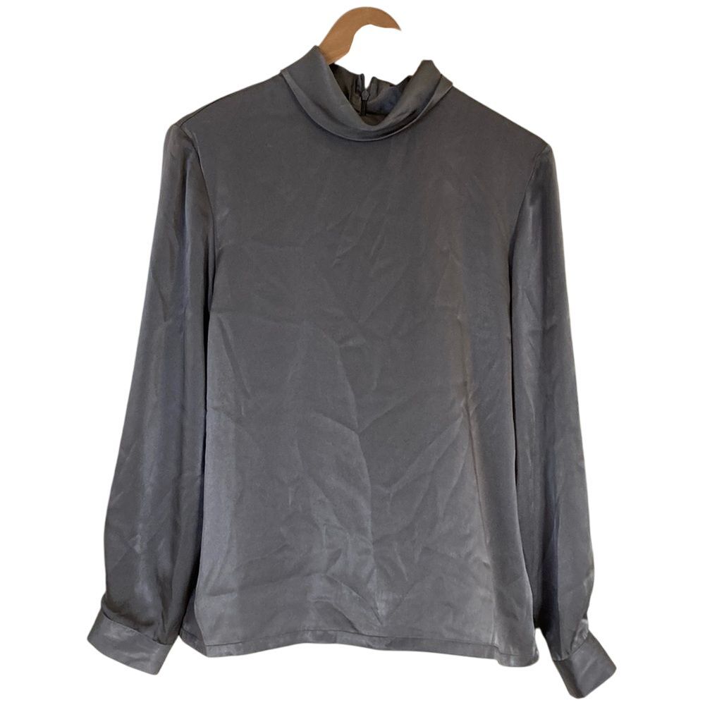Pendleton Womens‎ Turtleneck Blouse Long Sleeve Silver Size 12 Classic NWT